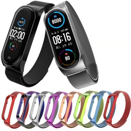 Magnetic Strap For Xiaomi Mi Band 6/5/4 Wrist Metal Bracelet 10 Colors Stainless Steel MIband for Mi Band 4/3/5 Strap Wristbands