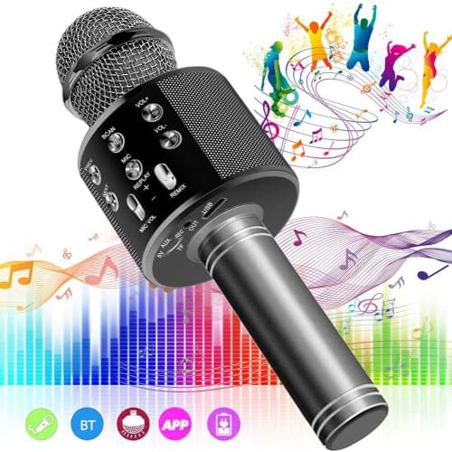Bluetooth KTV Microphone Wireless Microphone Professiona Speaker Handheld Microfone Player Singing Recorder Mic