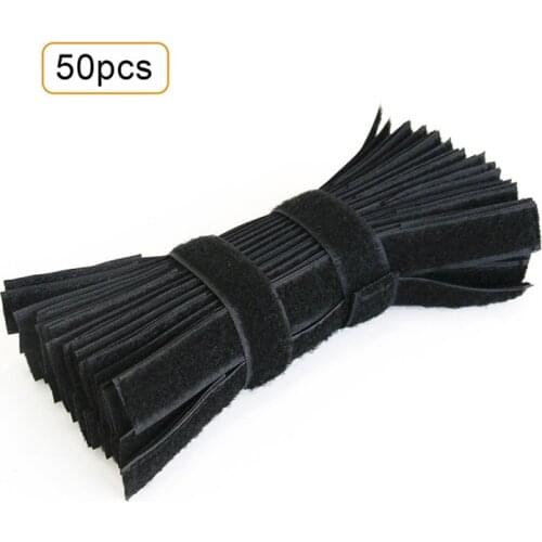 50pcs/set 18*2cm Strap Cable Ties Reusable Durable Flexible Fabric Nylon Cable Ties Fastening Wire Organizer Zip Ties Strap