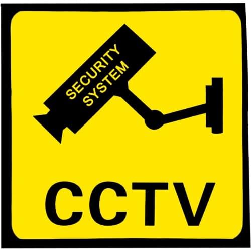 10x10cm CCTV Video Surveillance Security Camera Alarm Sticker Warning Signs Car Styling Decoration