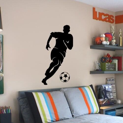 Stickers Footballer And a Ball Silhouette Vinyl Wall Decal Mural Art Wallpaper Living Room Wall Decor Poster House Decoration