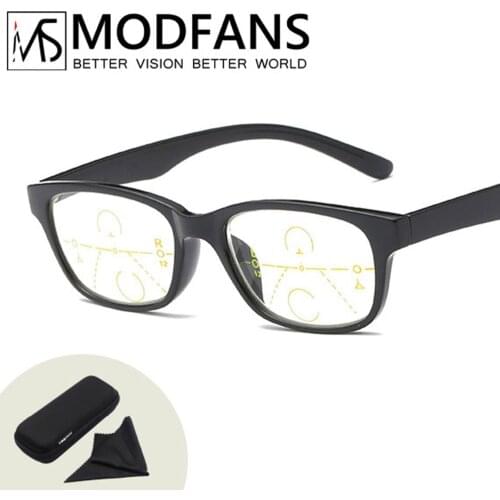 Multifocal Glasses Women Mens Reading Glasses Progressive TR90 Frame Eyeglasses With Diopter+1+1.5+2+2.5+3+3.5
