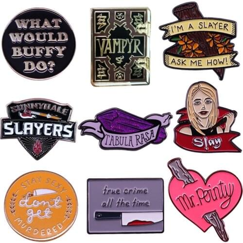 P5819 Dongmanli Enamel Pin Horror Movie Brooches Bag Lapel Pin Cartoon Holiday Badge Jewelry Gift for Kids Friends