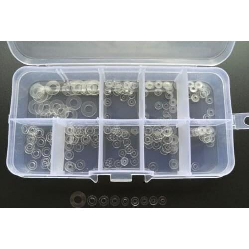 225Pcs M1.6 M1.8 M2 M2.2 M2.3 M2.5 M2.8 M3 M5 Plastic Washers Ultra-thin Washer insulating Clear Gasket 0.3mm Thickness