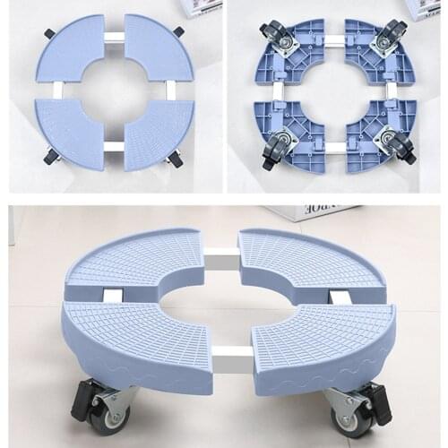 Plastic Movable Plant Flower Pot Tray Saucer Remover Indoor Flowerpot Stand with Wheels Potted Plant Base for Garden Round