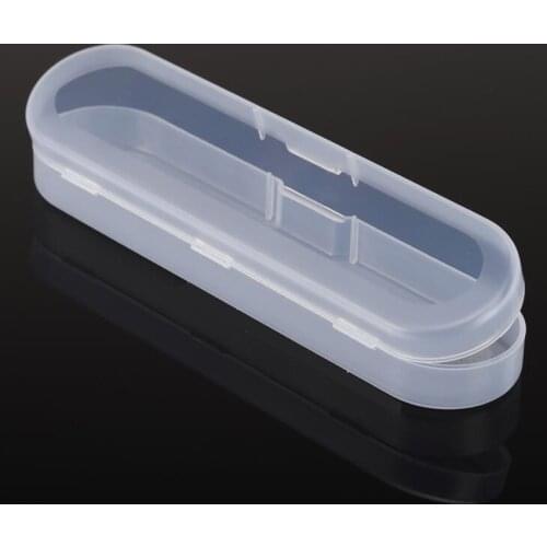 Portable Transparent Clear Pencils Storage Box Hinged Lid Snap Closure Pen Case Makeup Organizer 17.8*4.4*2.3mm