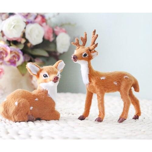 Miniature Realistic Deer Figurine Statue Model Home Gift Decorative