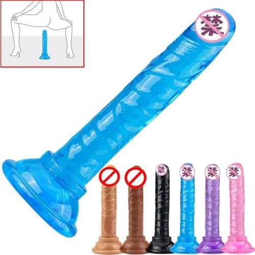Realistic Dildo Anal Masturbator Sex Toys For Adult Couples Crystal Jelly Suction Cup Penis Thrusting Dildo Phallus For Women