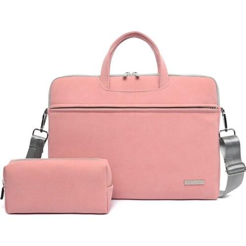 Pretty Pink 13.3 inch 14" Unisex Laptop Computer Bag Business Office Men Womens Leather Briefcase