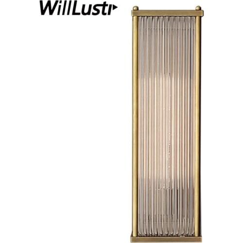 Modern Rectangle Wall Lamp Glass Bar Gold Chrome Copper Sconce Hotel Restaurant Foyer Corridor Lounge Balcony Luxury Lighting