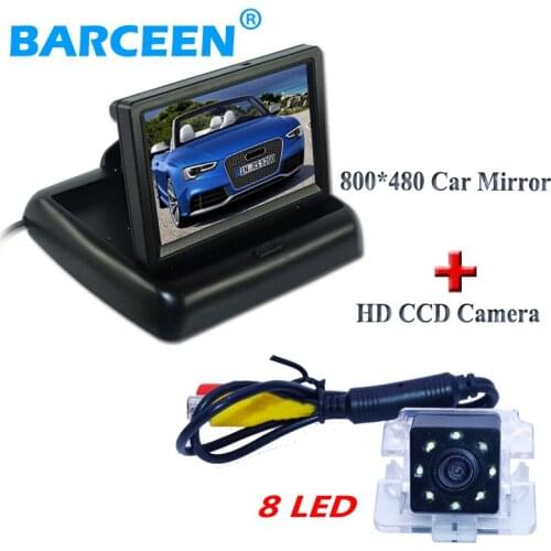 In-Dash plastic shell car parking camera wide angle and 8 led+universal car monitor 4.3" for Mitsubishi Outlander