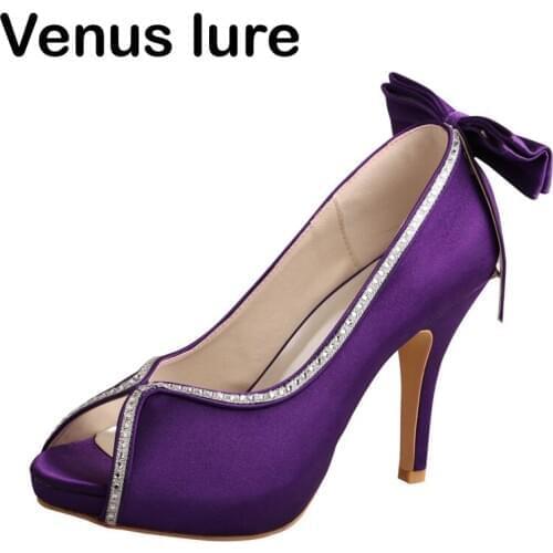 Venus lure Custom Handmade Ladies Shoes for a Wedding Peep Toe Crystal Bridal Heels