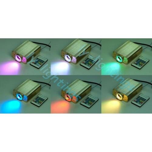 Fiber optic light source 10w RGB led light box wireless RF remote color change for optical fiber lighting home decoration