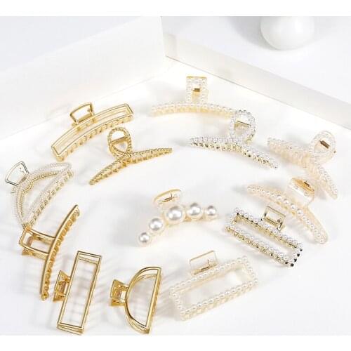 New Gold Plated Rectangle Stainless Steel Bath Wear Women Hair Clamps