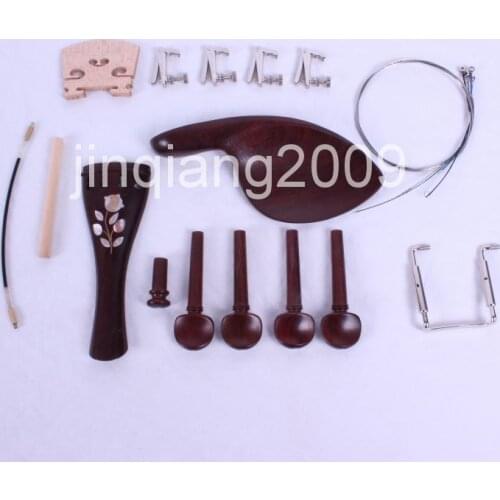 1 set Violin Part Chin rest Pegs tailpiece Mosaic Flowers