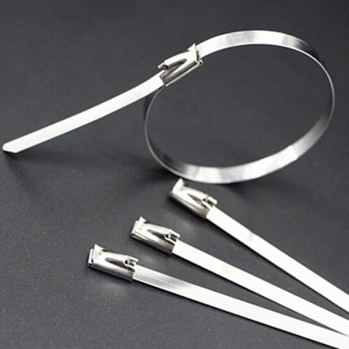 100PCS/LOT W4.6mm*400MM 304 STAINLESS STEEL ZIP CABLE TIES LOCKING TIE WRAP