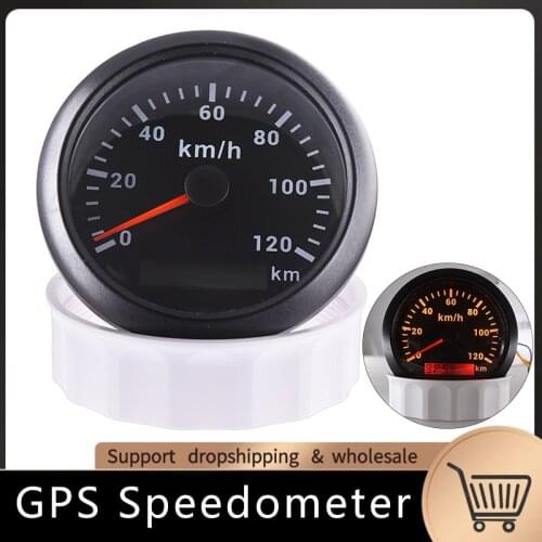 120 200 Km/h GPS Speedometer 85mm Universal Odometer For Marine Boat Car ATV Truck With Red Backlight GPS Antenna