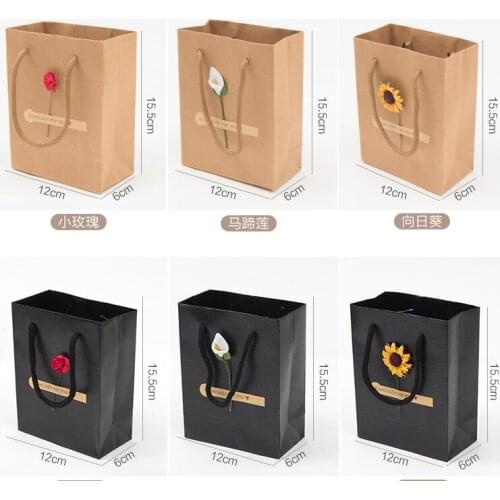 300 pieces/Lot Brown Sun Flower Kraft Paper Favour Gift Box Vintage Design Bulk Cotton Filled Jewelry Boxes Case