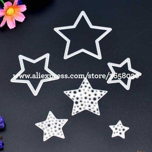 6pcs Star Decoration Metal Die cutting Dies For DIY Scrapbooking Photo Album Decorative Embossing Folder 80725150