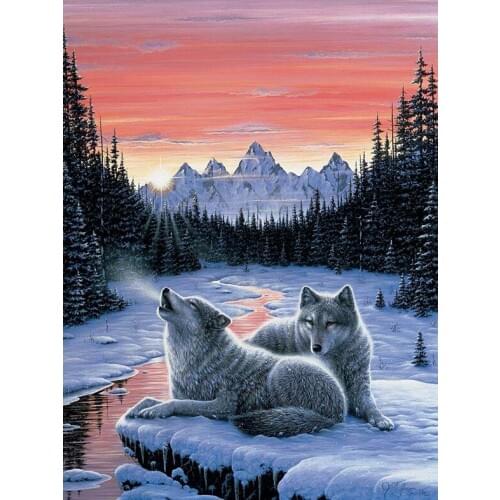 A13493 11CT/14CT/18CT/25CT/28CT night snowing patterns Counted Cross Stitch DIY Cross Stitch Kits Embroidery Needlework Sets
