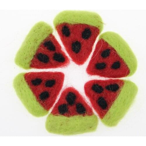 Free Shipping 10PCs 35*35MM handmade Wool Felt Fruit Watermelon Patch Sticker Fit Girls Hair Jewelry Ornament Accessories Craft