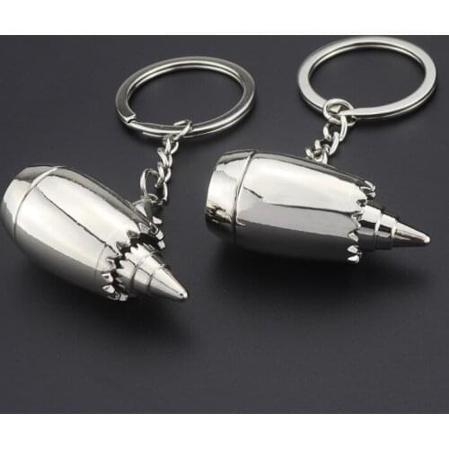 FREE SHIPPING BY DHL 100pcs/lot 2019 New Design Metal Plane Engine Keychains Mini Jet Engine Keyrings Gifts Custom LOGO