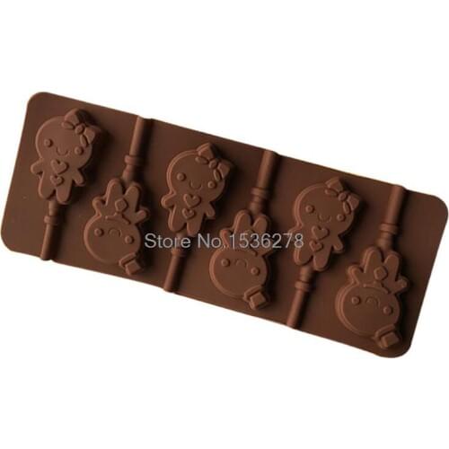 Free Shipping Snowman Wearing A Hat Mold 5 With Boys And Girls With Sticks 3D Halloween Christmas Gingerbread People Die A937