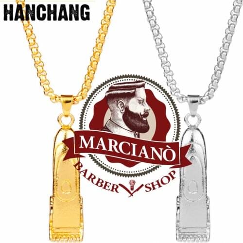 Mens Necklace Shaver Pendant Necklace Solid Razor Pendant for Men Stainless Steel Unique Design in Shaving Beard