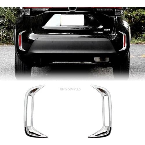 For Toyota YARIS Cross 2020 2021 ABS Chrome Rear Reflector Fog Light Lamp Cover Trim Bezel Frame Car Styling accessories