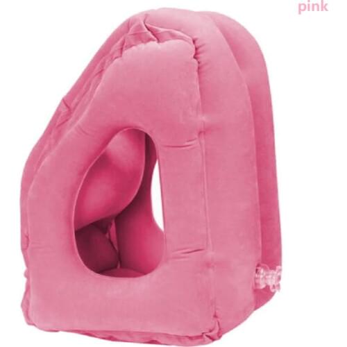 UBRUSH travel pillow neck inflatable PVC neck pillow travel pillow for airplane for office home nap neck pillows pink and black