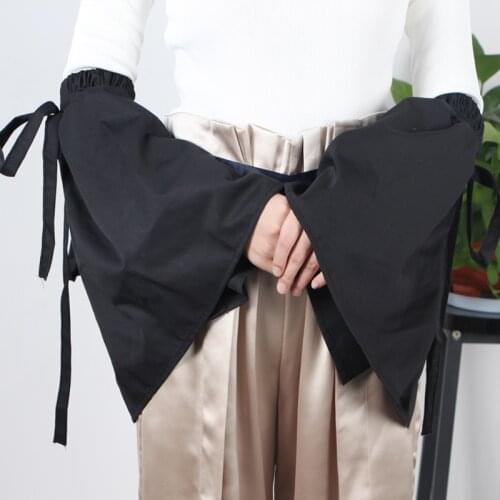 European straps trumpet sleeves women summer UV protection ice sleeves long section wild layer fake cuff sleeves chiffon sleeves