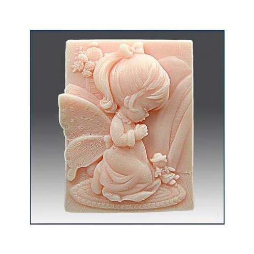 Silica gel mould for handmade soap soap candle, cute angel girl,DIY