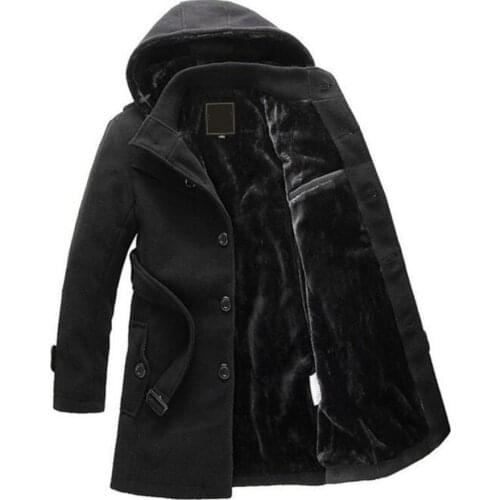 Hot Sale Winter wool coat men long sections thick warm woolen coats Mens Casual Jacket casaco masculino palto peacoat overcoat