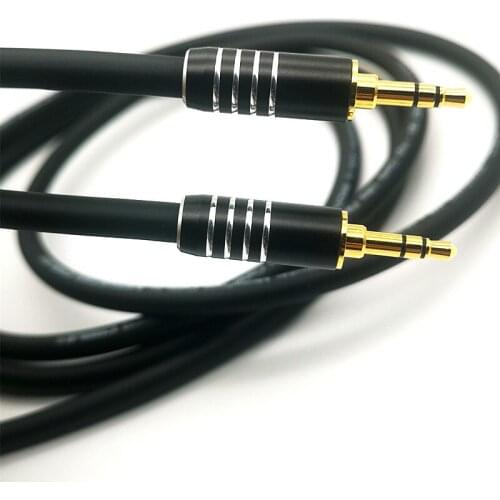 A black monster fever 3,5mm car aux pair recording headphone cable male to male handy computer HiFi audio cable