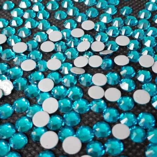 Strong Gule 5mm ss20 Peacock Blue Austrian hot-fix rhinestone Nail accessory;eveing dress of hot fix rhinestones wholesale price
