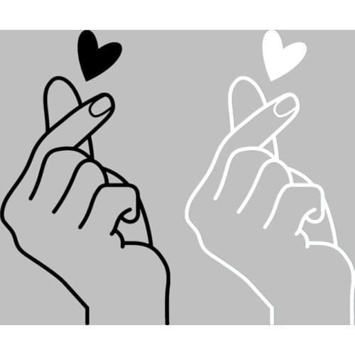 Fashion finger love heart iron on patches Stickers tshirt Decoration diy patch black white applique heat transfers for clothes