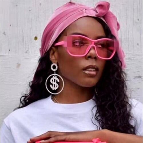 Fashion Rhinestone Big Round Earrings For Women Dollar Coin Symbol Golden Silver Earrings European& American Party Gift Jewelry