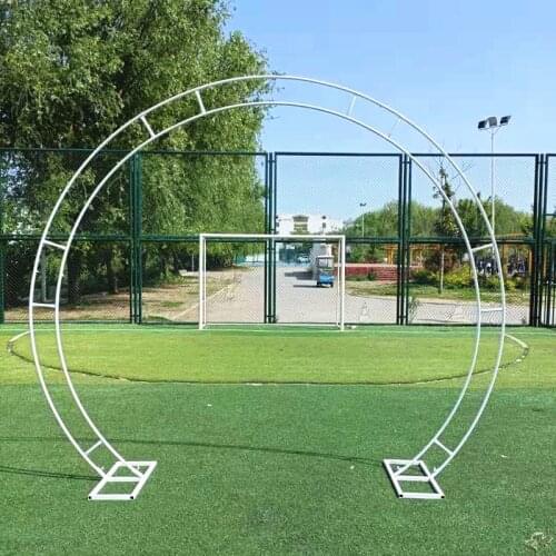 Outdoor Double Wedding Arch Round Ring Christmas Backdrop Stand Halloween Party Home Decoration Stage Background Circle Arch