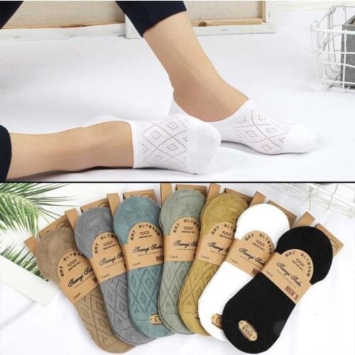 5/10 pairs socks men short socks no show low cut cotton net socks summer white black mesh sock invisible funny socks mens socks