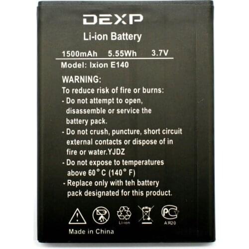 New Li-ion 1500mAh Battery For DEXP Ixion E140 E 140 Mobile Cellphone Accumulator Parts