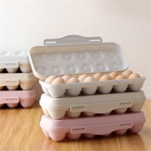 Stackable Plastic Egg Holder, BPA Free Fridge Organizer with Lid, 12/18 Grid Egg Trays Refrigerator Storage Container