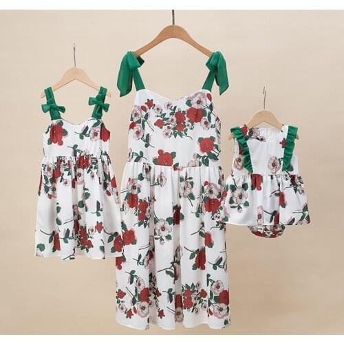 Mother Daughter Matching Dresses Family Look Mommy and Me Clothes Outfits Mom Mum Baby Women Girls Dress Baby Clothing