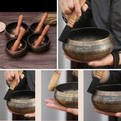 Buddhism Tibetan Singing Bowl Hand Hammered Yoga Copper Chakra Meditation Gift Relax Soothing Sound Dropshipping