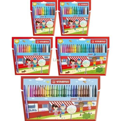 STABILO 280 Power Felt Tip Pens Fibre Tip Pens- Sets of 12,15,18,24,30, Robust Large Tip with A Line Width of 2mm,paint supplies