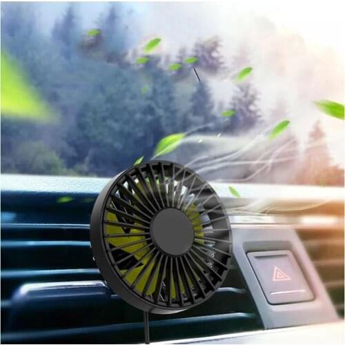 360° Adjustable Angle Car Air Vent Universal 5V USB Fan 3 Speed Electric Air Blower Cooling Fan with ON OFF Switch