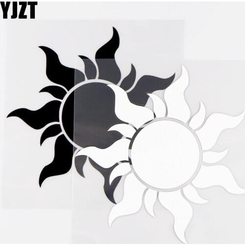 YJZT 14.2X14.5CM Personality Sun Vinyl Decals Car Window Car Sticker Art Decoration Black / Silver 10A-0240