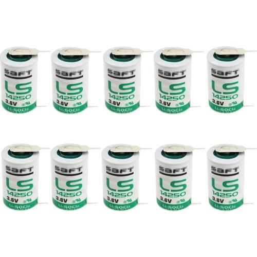 10PCS LS14250 PLC Industrial Control CNC Equipment Battery 6135-99-770-2535 ER14250 1/2AA 3.6V Lithium Battery for SAFT