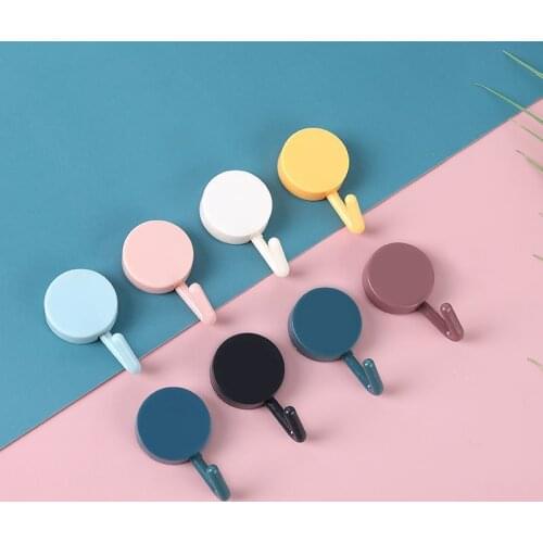 10 packs of cute creative sticker hooks perforated wall stickers seamless hook key placement classification