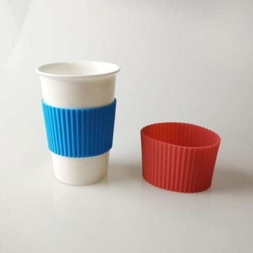 100pcs Height:5.5cm Food Grade Silicone Wraps For Mugs Ceramic Cup Sleeves Recyclable Heat Insulation lin4469