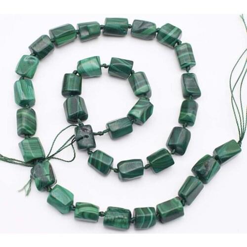 10X7-12x9mm Natural Malachite Cylindrical Shape stone beads DIY necklace bracelet jewelry making 15 "
